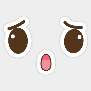 Surprised Cute Face Sticker